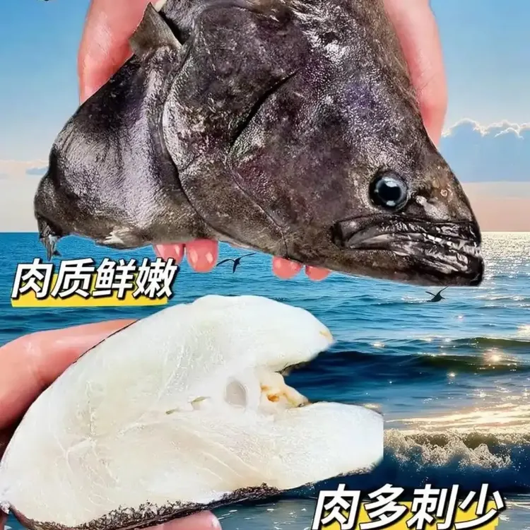 舟山深海冷冻鲽鱼头(四只装)带冰衣