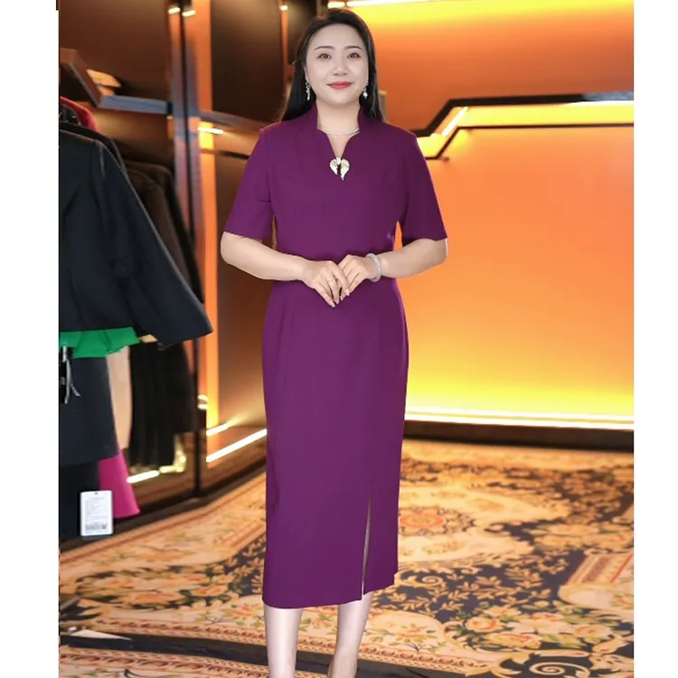 蔓缇蜜丝大码女装胖MM大码遮肉显瘦减龄连衣裙2025夏装新中式国风