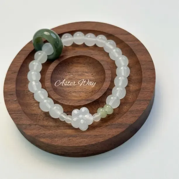 非金属仿水晶手链 玉环琼花清透感清冷国风小清新手串禅意风轻奢