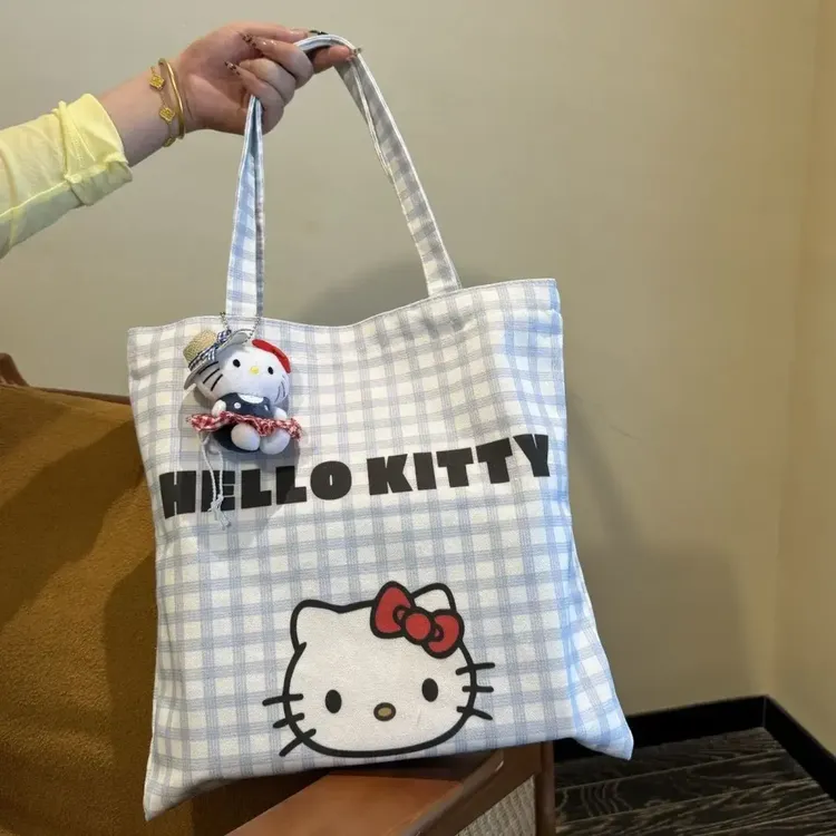 新款kitty夏天轻便百搭卡通手提包上班族杂物休闲包单肩包便当包