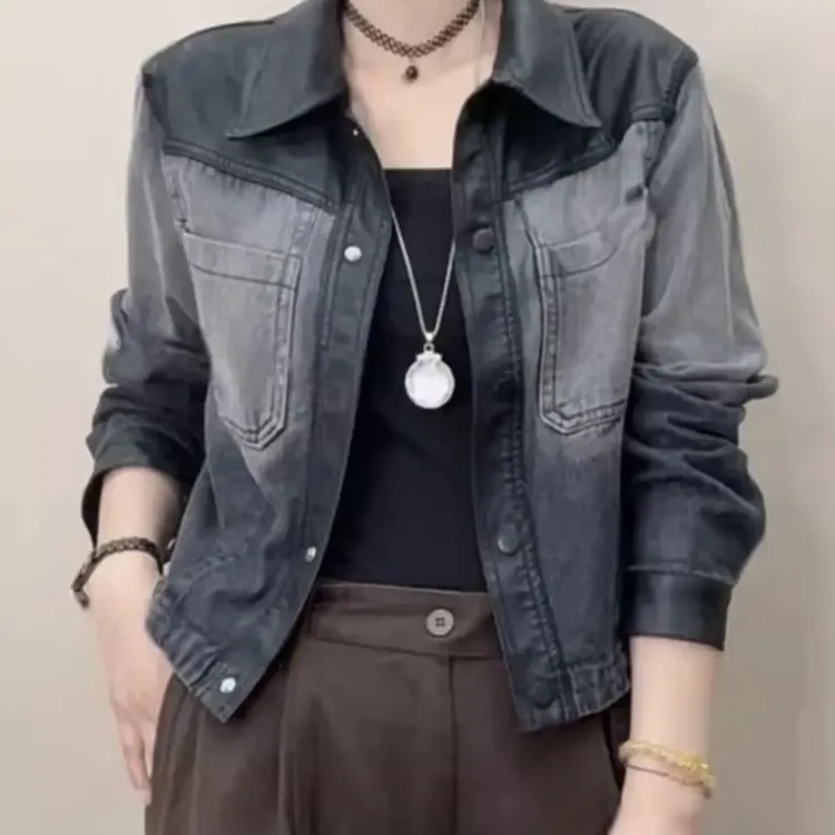 时尚百搭单层短款女式镶钻短外套网红新款～