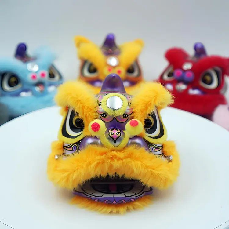 醒狮创意狮子摆件手工制作迷你小醒狮可爱吉祥物佛装创意家居物件