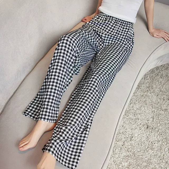 新款棉绸睡裤女士夏季薄款大码人造绵绸可外穿家居碎花长裤子直筒