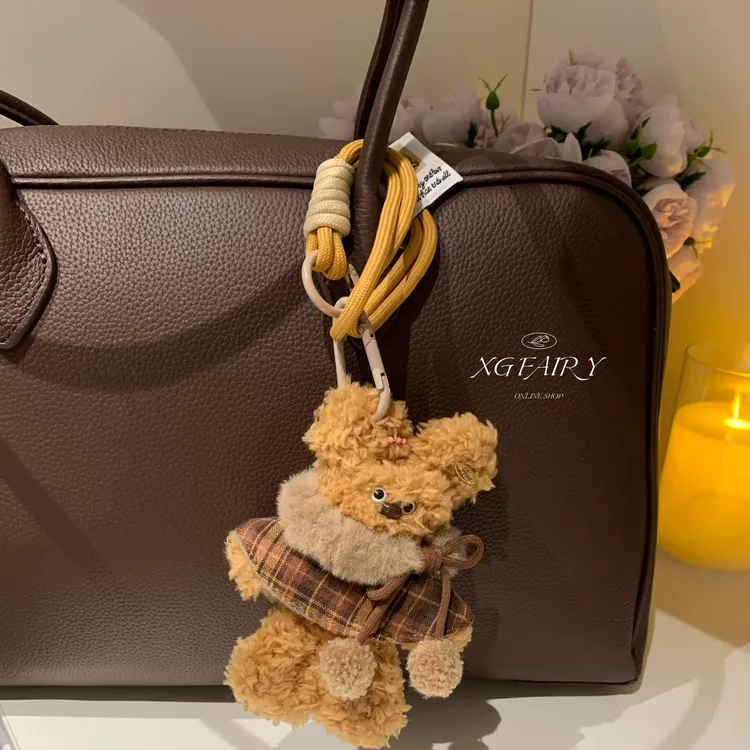 韩国扭扭棒斗篷小熊包包挂件可爱玩偶钥匙扣礼物梵瑞雪XG FAIRY