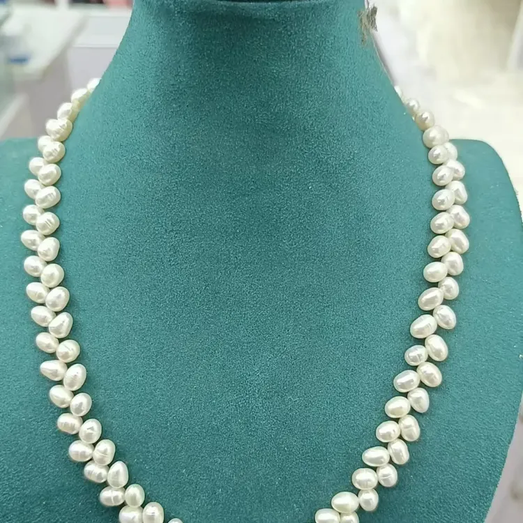 铜合金仿珍珠吊坠 铜合金珍珠耳饰天然麦穗锁骨链气质小众设计感