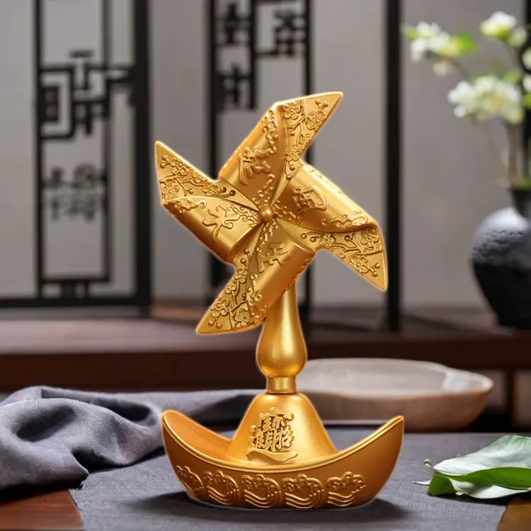 高档摆件元宝风车沙金摆件风声水起家居客厅店铺收银台寓意美好