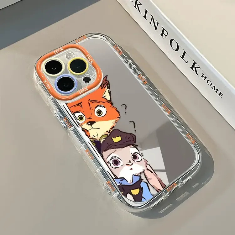 适用探头朱迪尼克iPhone16镜面手机壳苹果15promax疯狂动物城14情