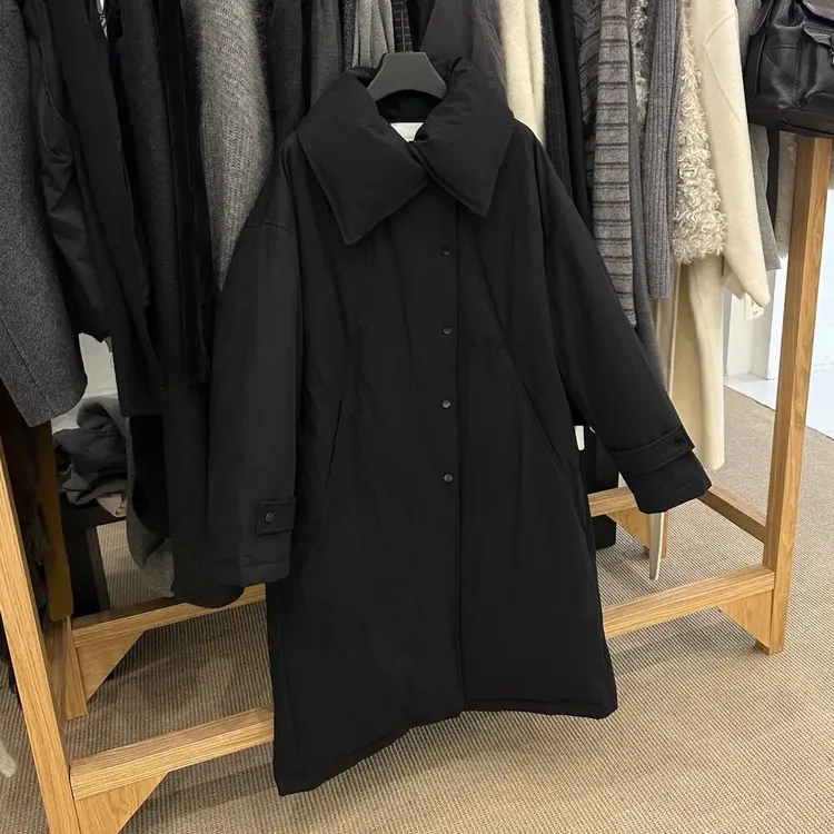 韩版巨好看极简长款休闲保暖羽绒服外套