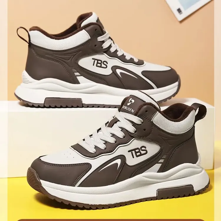 M6767星空二代休闲短靴加绒振动厚底增高复古潮流运动女鞋