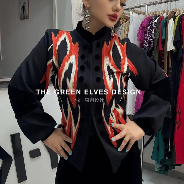 高端私人定制艾特莱斯丝绒套装两件套