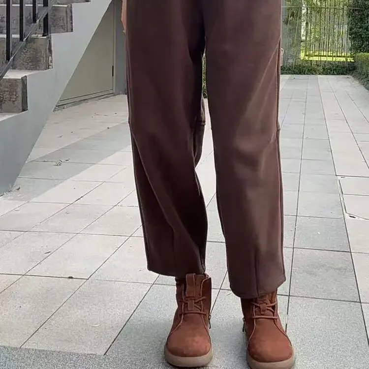 25778-秋冬直筒裤保暖微弹休闲裤韩版显瘦潮流宽松时尚