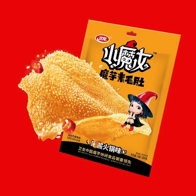 卫龙零食魔女80g魔芋素毛肚香辣酸辣麻酱味素肉解馋小