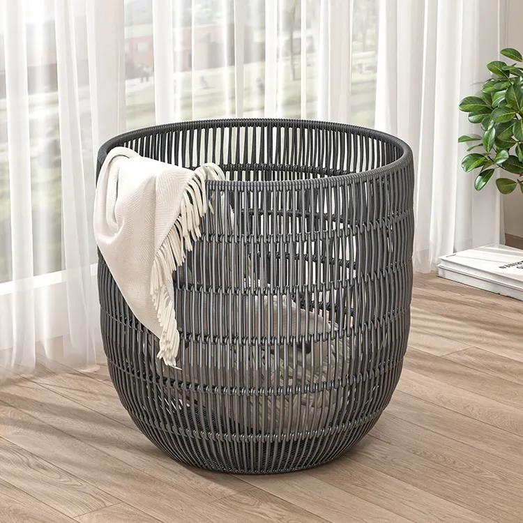 高颜值脏衣篓轻奢衣服收纳筐家用仿藤编卫生间洗衣篮神器浴室口篓
