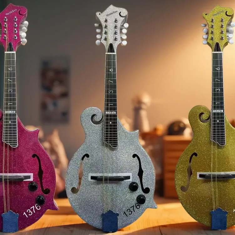 MusicBus音乐巴士曼陀铃F型电箱吉他1376藏族乐器八弦曼托铃