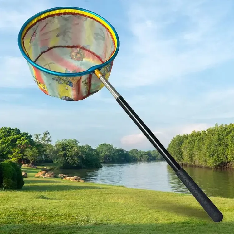 儿童用捞鱼网小鱼网兜抄兜捕网小孩渔网户外抄网伸缩杆全套玩具