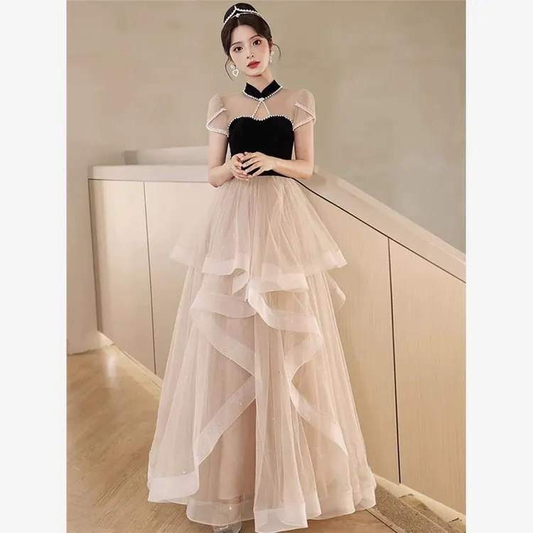 法式晚礼服女2024平时宴会气质高级感轻奢小众高端主持人新款可穿