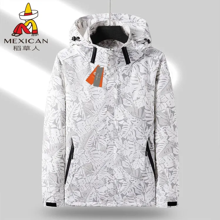 Mexican/稻草人户外情侣冲锋衣宽松运动夹克春季休闲防水外套