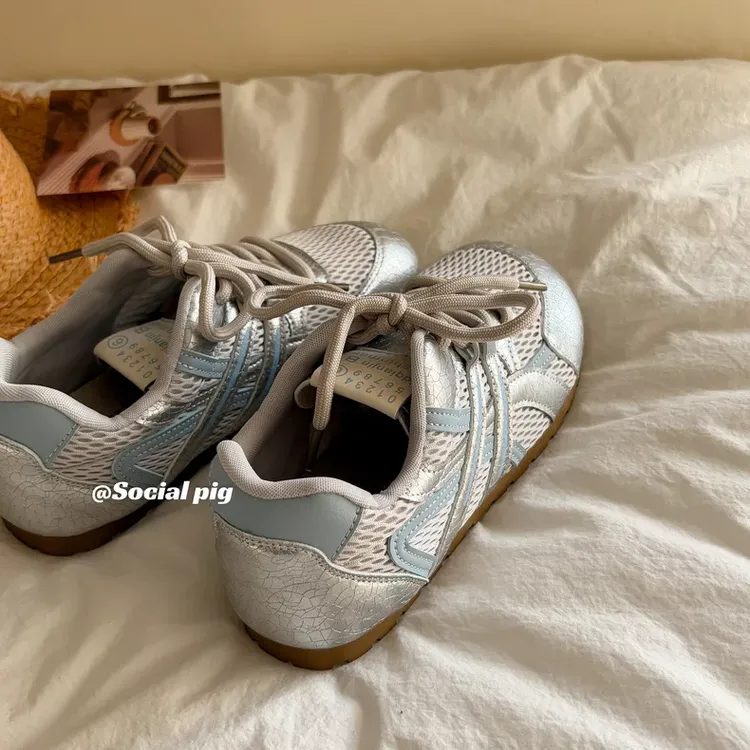复古小众银德训鞋女2025新款秋季爆火户外厚底运动阿甘休闲鞋女