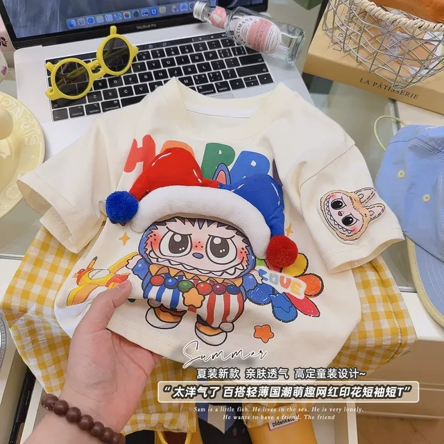 女童时尚萌趣玩偶卡通立体短袖宝宝休闲T恤2025夏季TP新款TP093
