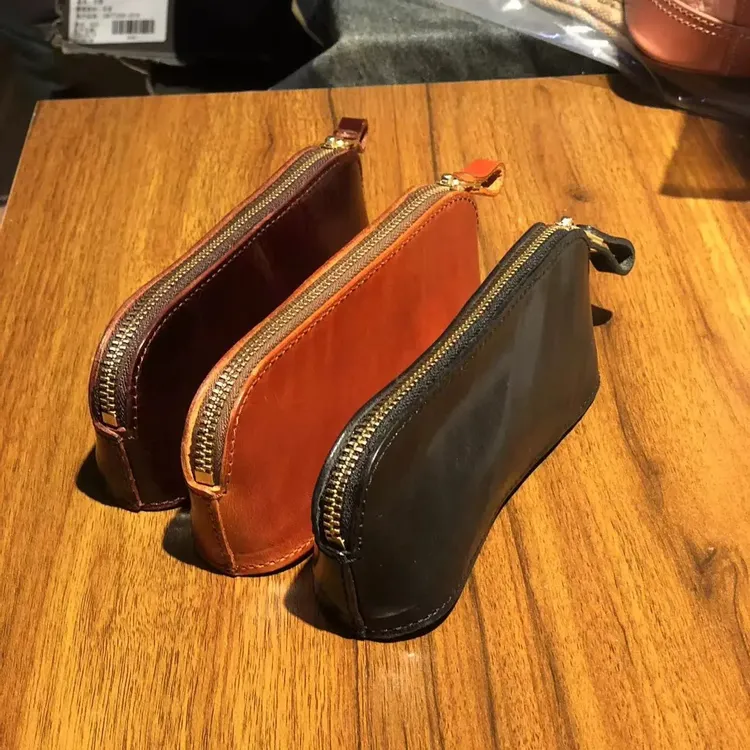 制道手工头层牛皮男女通用收纳眼镜零钱收纳化妆包