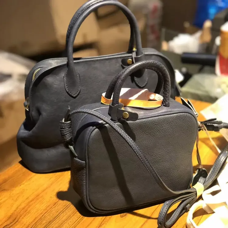 制道手工女士单肩斜挎手提包复古头层牛皮方包简约百搭通勤轻奢