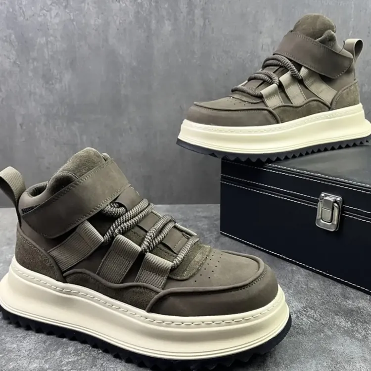 拼色低跟休闲休闲风高帮休闲鞋通用板鞋运动休闲鞋