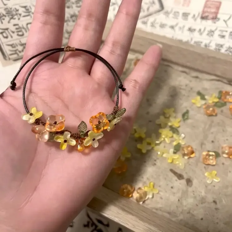 【咕噜】非金属树脂手链十里丹桂桂花手链高颜值手绳送情侣闺蜜礼物