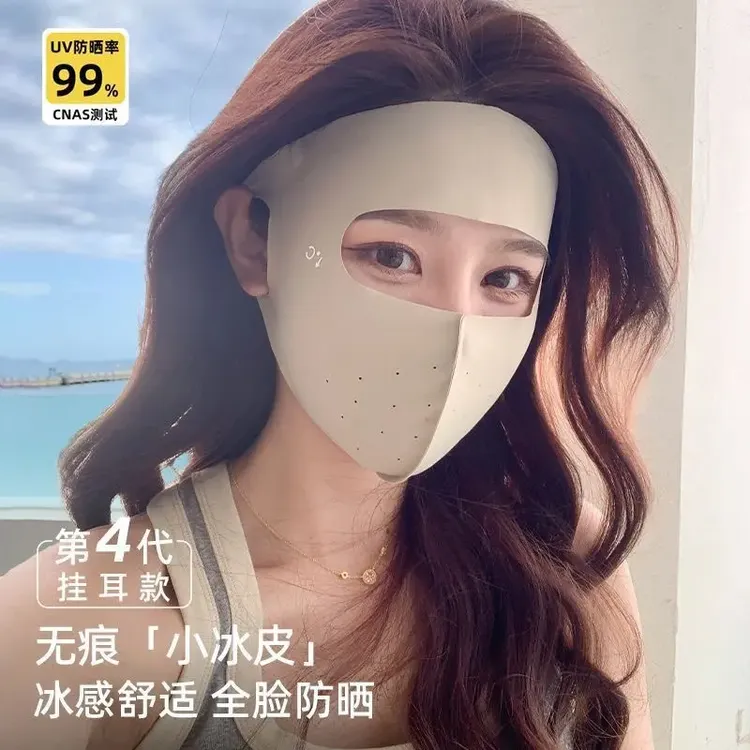 全脸防晒轻薄女新款防紫外线夏季骑行开车防晒脸基尼口罩面罩Q917