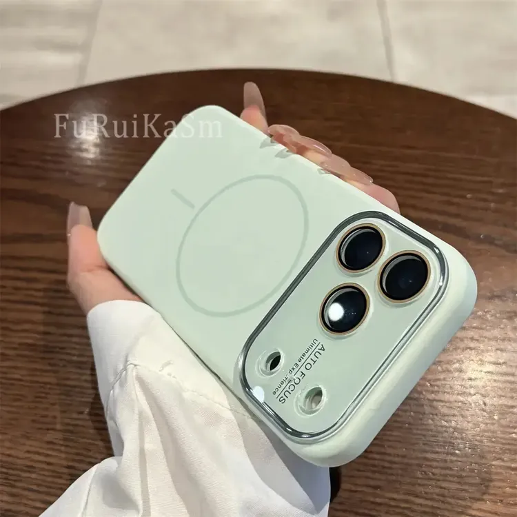 AI相机键大视窗液态硅胶磁吸适用iPhone17promax手机壳16/15/14硬