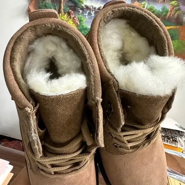 东北加厚羊毛雪地靴保暖冬季系带时尚雪地靴极简风高帮防滑加绒男