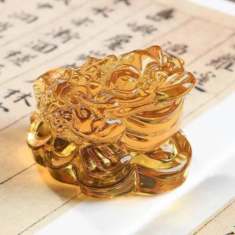 手工水晶金蟾开业乔迁新居装饰品家居摆件招财进宝吉祥物