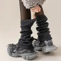 袜套女秋冬季加厚深灰色针织腿套搭配鲨鱼裤雪地靴百搭堆堆袜