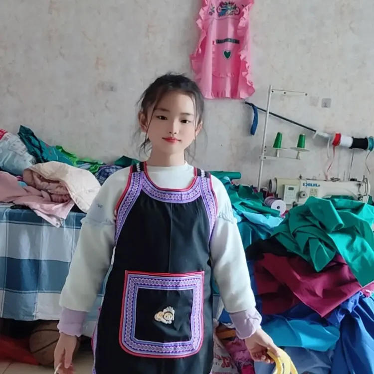 民族风围裙围兜刺绣绣花围腰防污防油厨房家用做饭工作服时尚无袖