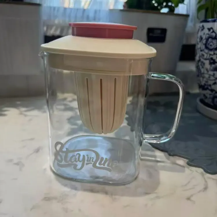米咔鹿玻璃杯办公室过滤杯子带盖冷水壶泡茶杯茶水分离耐高温水杯