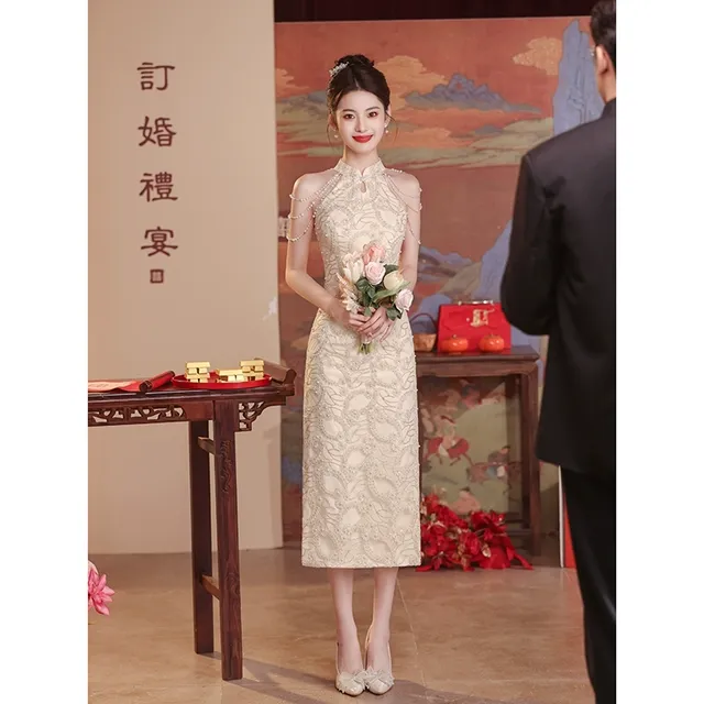 新中式旗袍敬酒服新娘2025新款小个子订婚礼服高级感夏季结婚回门