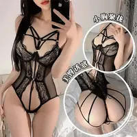 情绪撩火/性感镂空钢圈聚拢火辣连衣纯欲黑色蕾丝迷人居家服A82