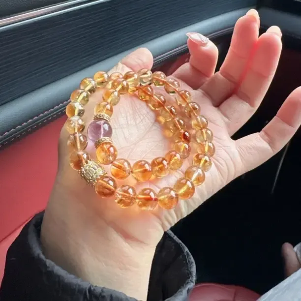 原创设计黄塔晶2圈高端轻奢显白显气质