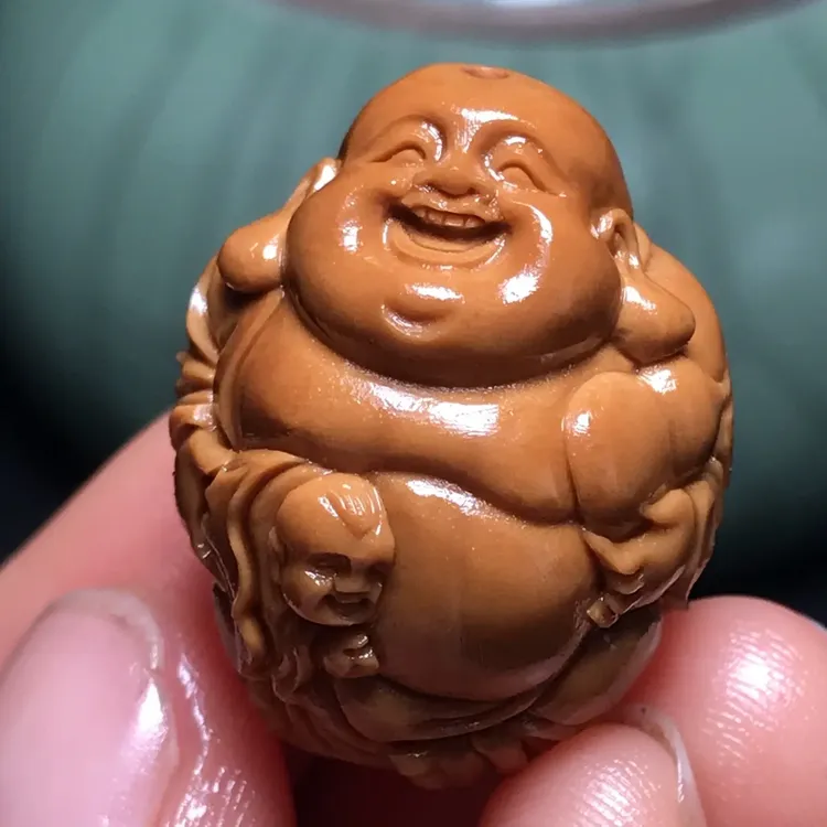 【纯手工新款铁核童子弥勒】尺寸：2.0x2.5cm左右， 做工太漂亮了