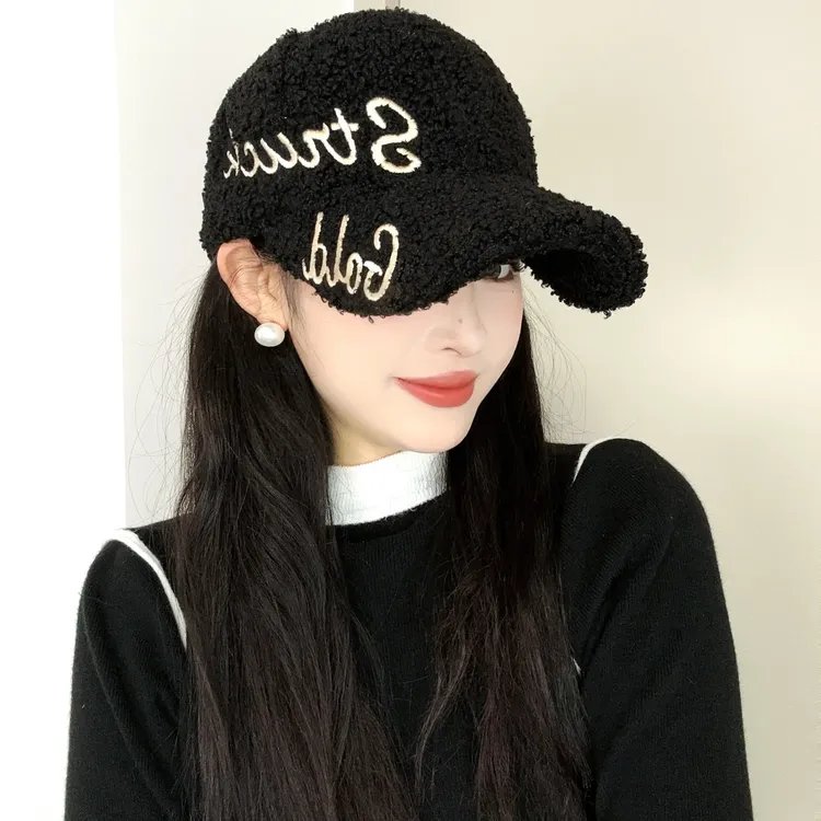 S原创正版男女加大加宽刺绣字母棒球帽子女秋冬季保暖百搭显脸小