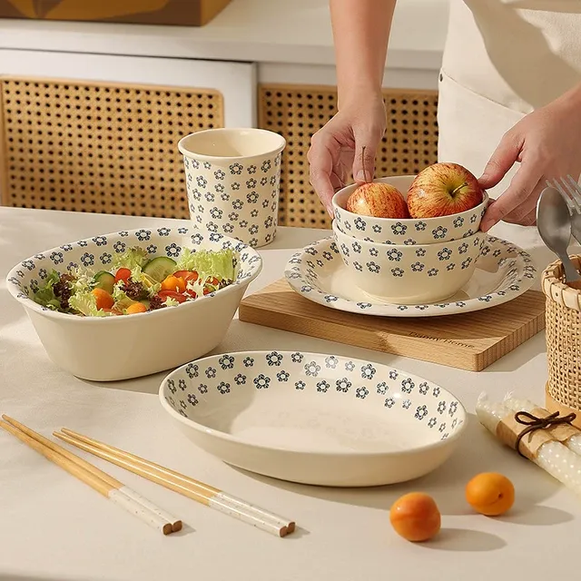 陶瓷餐具特别好看的饭碗水杯漂亮盘子手握杯高级感菜盘面碗水果碗