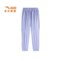 安踏儿童女大童针织九分裤2025夏季新款透气舒适青少年弹力运动裤