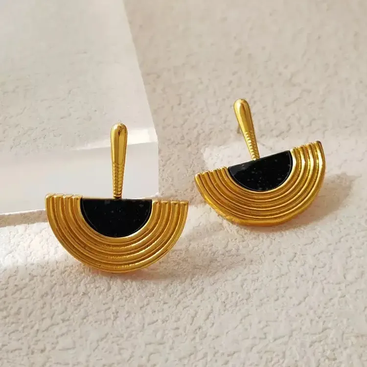 铜合金耳饰 原创设计欧美耳环女欧美风金色