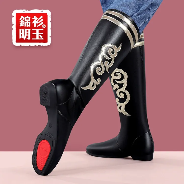 新疆藏族长筒民族舞舞蹈鞋女款爆款2025新款正品舞蹈靴子