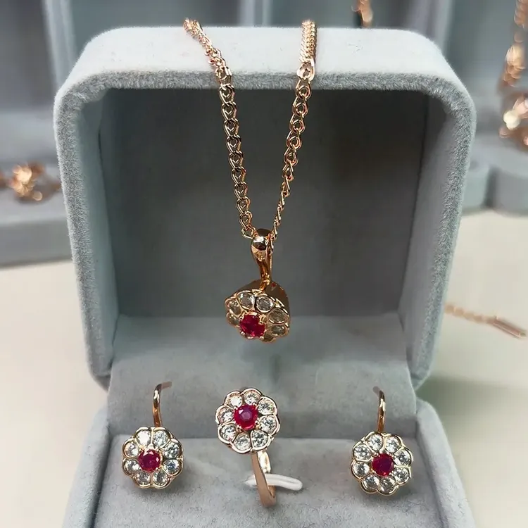 铜合金锆石项链 铜合金镀金年轻时尚项链