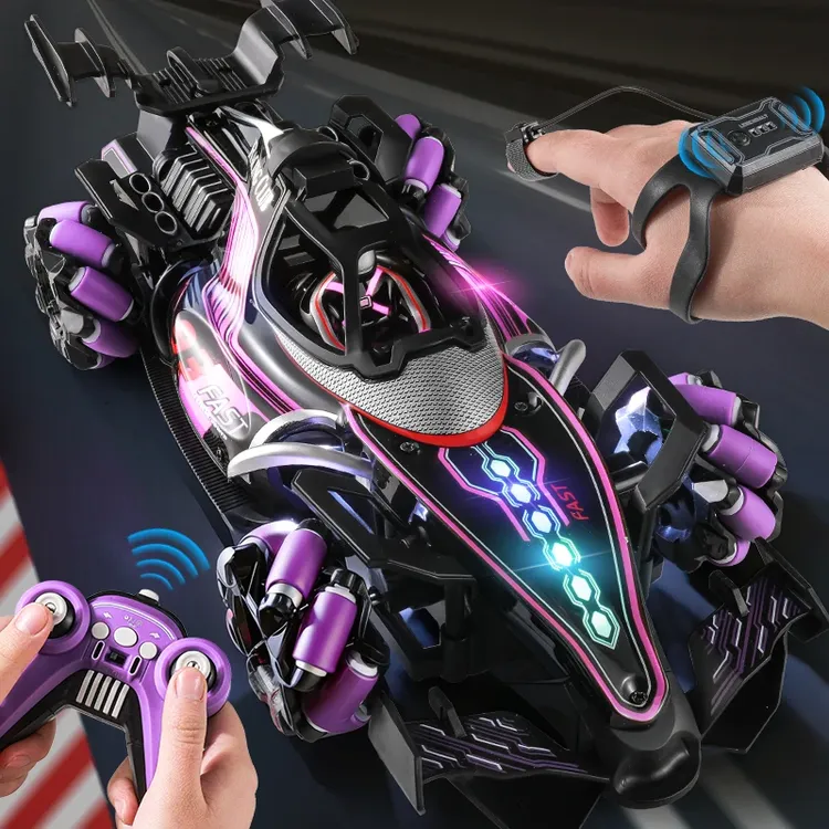 遥控汽车四驱车自动喷雾漂移360°旋转平移程式F1手势感应儿童男孩