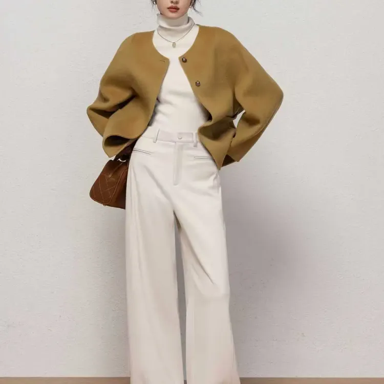 柏澜慧琳秋季新款高腰显瘦百搭直筒女裤时尚休闲垂坠感强