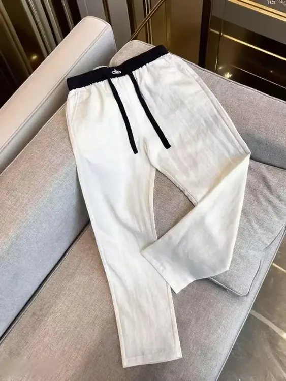 轻奢拼接设计师款舒适春秋季款纯色透气直筒裤休闲裤潮流九分裤男