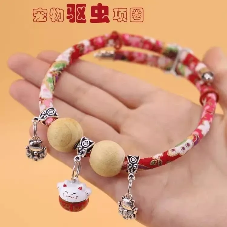 香樟木宠物铃铛项链狗狗体外驱虫颈圈猫咪防跳蚤虱子小猫春季项圈