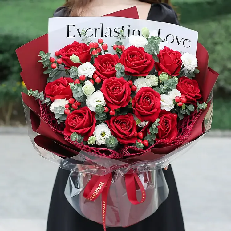 【一心一意】七夕11朵红玫瑰鲜花花束·送女友老婆生日礼物·同城花店