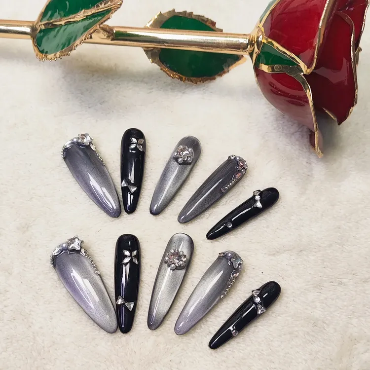 手工穿戴甲秋冬暗黑金属朋克摇滚冷酷长款气质显白百搭